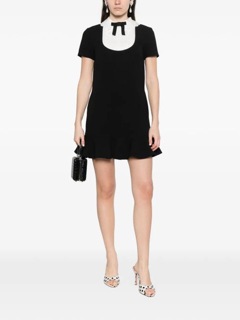 Self-Portrait ruffled bow-embellishment mini dress - Black - zdjęcie produktu nr 2