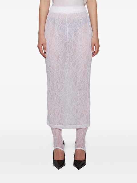 WARDROBE.NYC lace tube midi skirt - White
