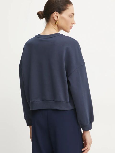 Twinset bluza bawełniana damska kolor granatowy gładka 251TP2483