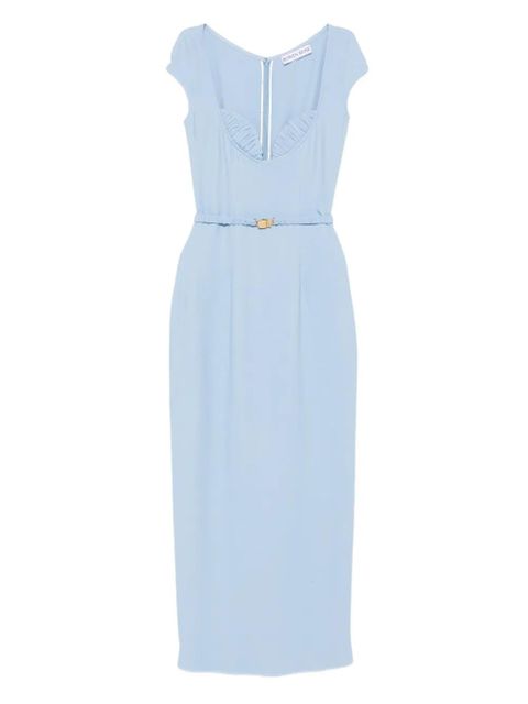 Rowen Rose belted cap-sleeve maxi dress - Blue - zdjęcie produktu nr 1