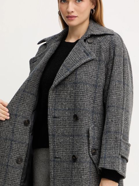 Weekend Max Mara płaszcz z dodatkiem wełny SESTRI kolor szary 2525016122600