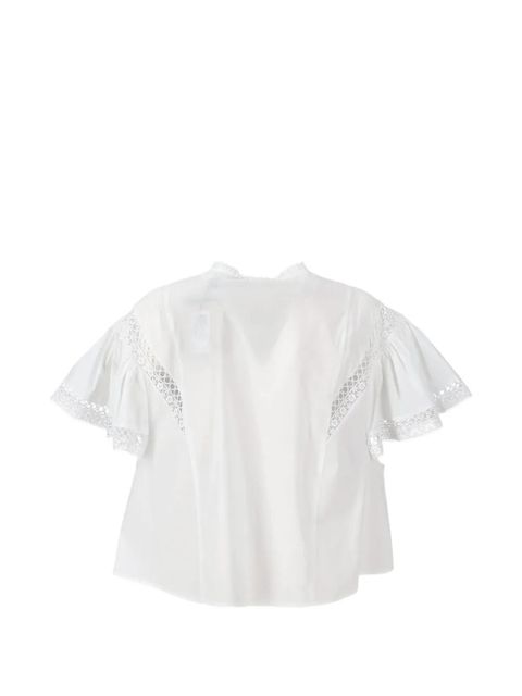 TWINSET lace-trim ruffled blouse - White