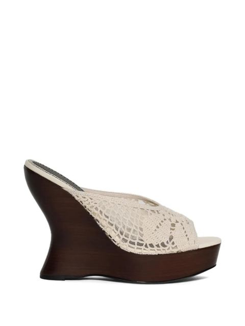 Magda Butrym crochet wedge sandals - Neutrals - zdjęcie produktu nr 1