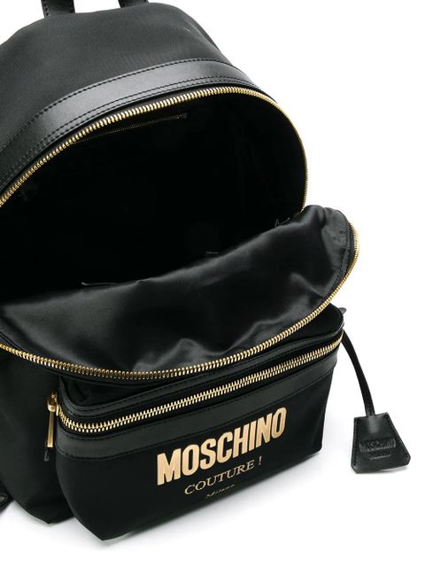 Moschino logo backpack - Black