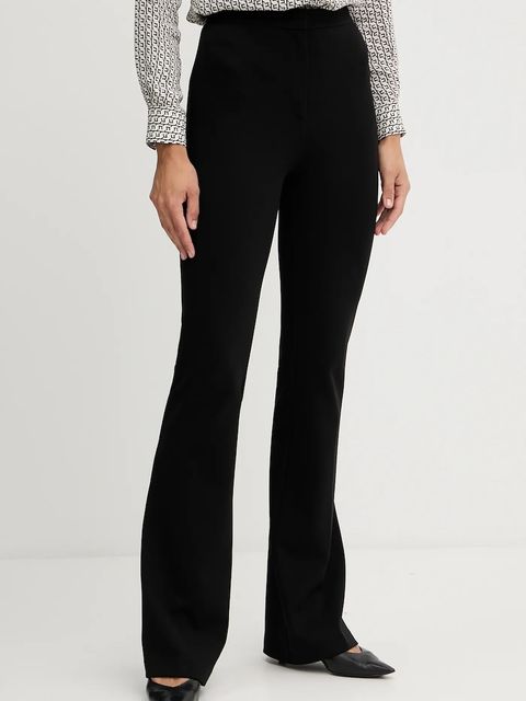 Pinko spodnie damskie kolor czarny dzwony high waist - zdjęcie produktu nr 1