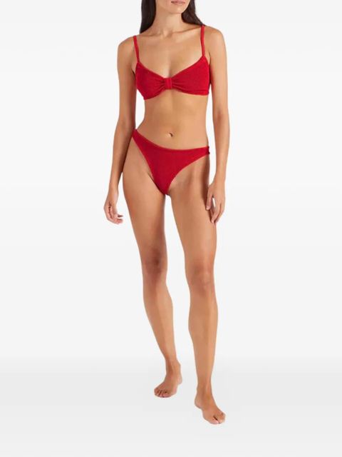 Hunza G Alicia bow-effect spaghetti-strap bikini set - Red - zdjęcie produktu nr 2