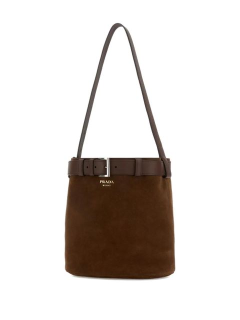 Prada buckle bucket bag - Brown