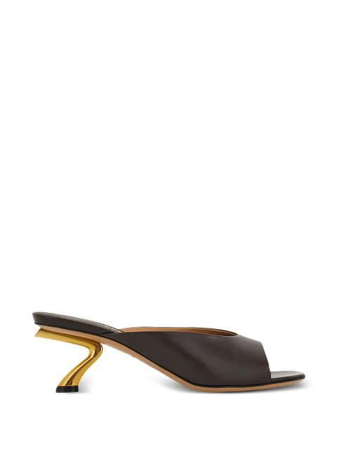 Ferragamo open-toe leather mules - Brown - zdjęcie produktu nr 1