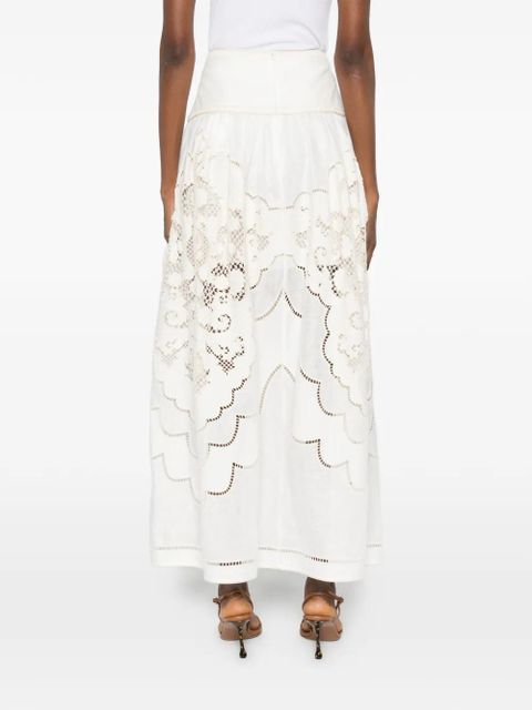 ZIMMERMANN Daylight embroidered maxi skirt - White
