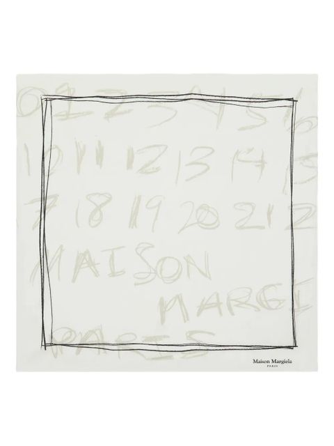 Maison Margiela numbers-print neckerchief - White - zdjęcie produktu nr 1