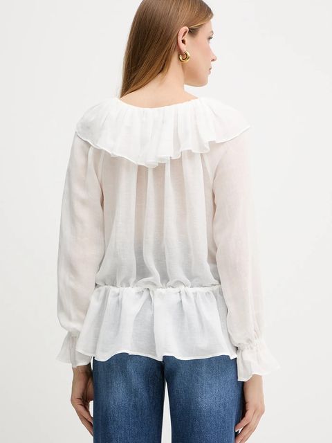 Weekend Max Mara bluzka z domieszką lnu