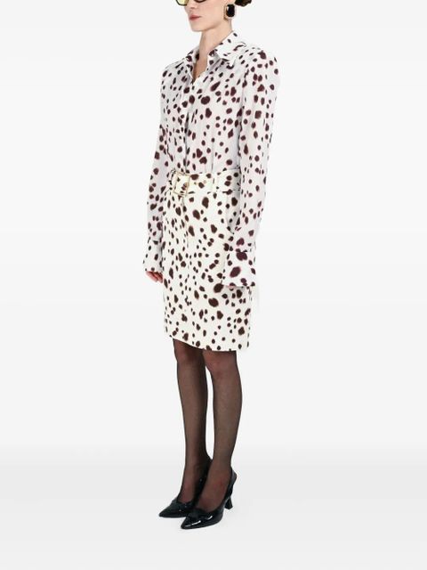 Rowen Rose dalmatian-pattern long-sleeve shirt - White