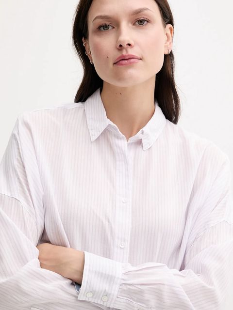 Pepe Jeans koszula damska kolor różowy relaxed z kołnierzykiem klasycznym PL305100