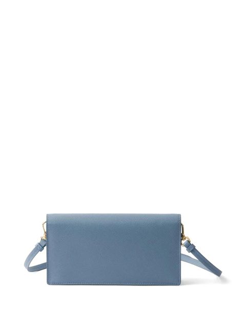 Prada enamel triangle logo mini-bag - Blue