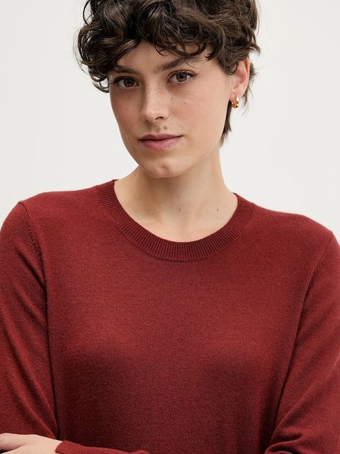 Sisley sweter damski kolor czerwony lekki 102HM100F