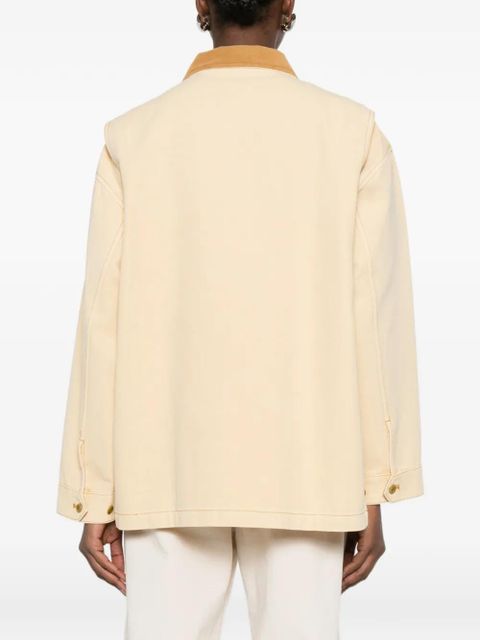 DÔEN Pascual contrast-collar coat - Yellow