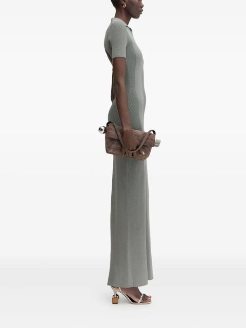 Jacquemus Polo ribbed knit long dress - Grey