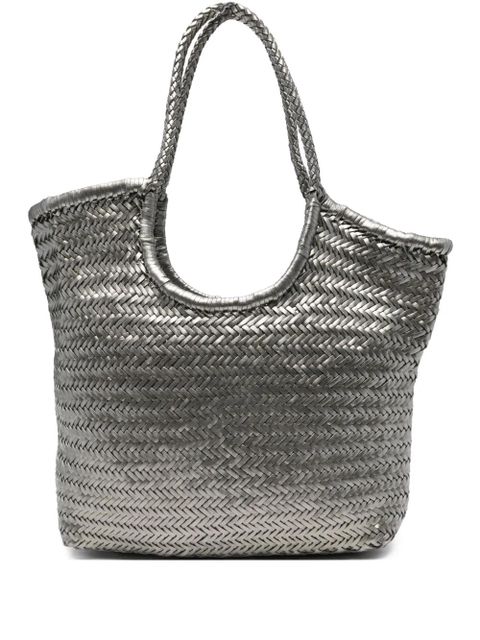 DRAGON DIFFUSION Diagonal woven tote bag - Grey - zdjęcie produktu nr 1