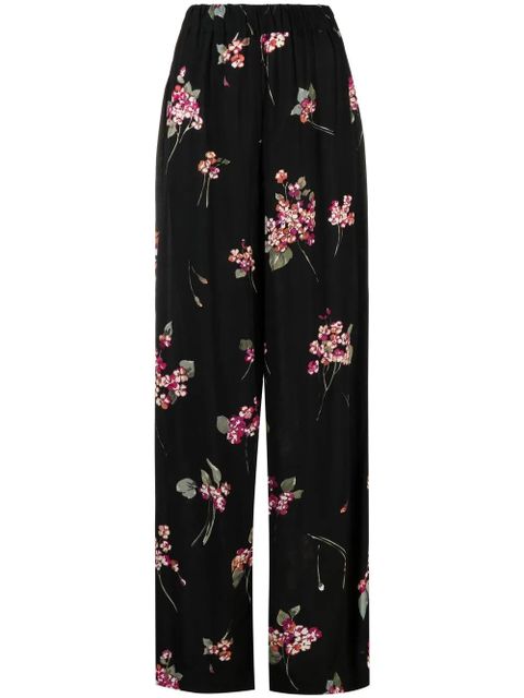 TWINSET floral-print palazzo trousers - Black - zdjęcie produktu nr 1