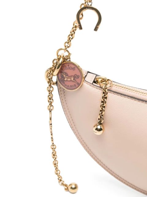 Chloé mini charm-chain leather shoulder bag - Neutrals