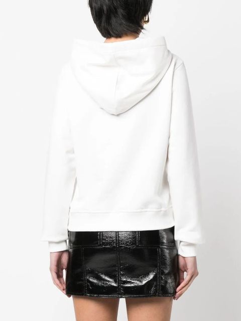 Diesel logo-patch drawstring hoodie - White