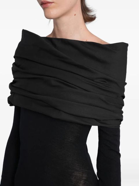 ENTIRE STUDIOS draped-shoulder maxi dress - Black