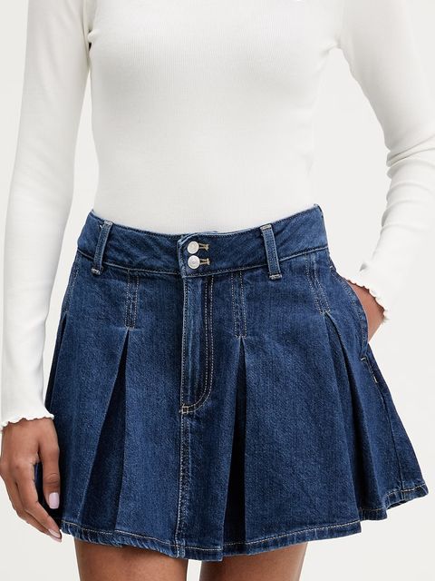 Tommy Jeans spódnica plisowana jeansowa - zdjęcie produktu nr 1