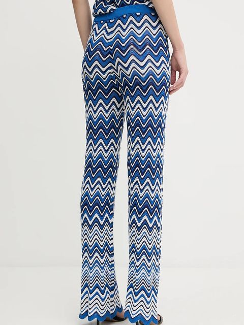 Morgan spodnie damskie kolor niebieski proste high waist PALMY