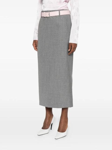 Moschino belt-detail pencil skirt - Grey