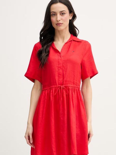 Tommy Hilfiger sukienka letnia lniana - zdjęcie produktu nr 1