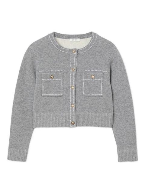 SANDRO contrast-stitching cardigan - Grey - zdjęcie produktu nr 1