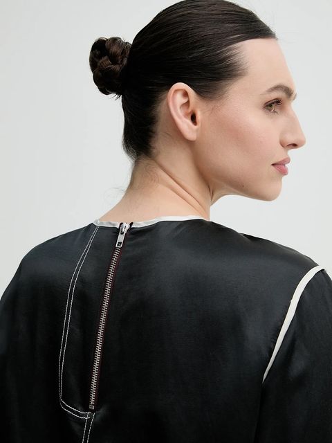 Day Birger et Mikkelsen bluzka z domieszką lnu Baryl damska kolor czarny gładka DAY65243652