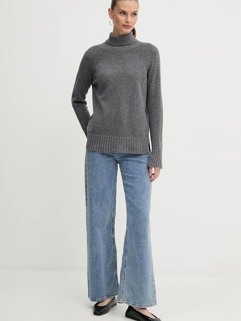 Twinset sweter wełniany damski kolor szary z golfem 252TP3582 - zdjęcie produktu nr 2