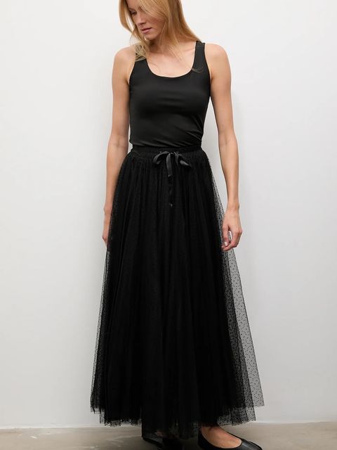 Answear.LAB spódnica kolor czarny maxi rozkloszowana - zdjęcie produktu nr 1