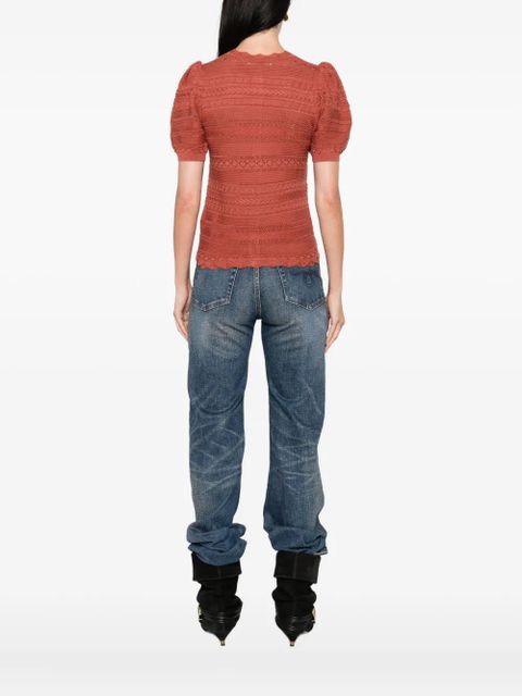 Ba&Sh Vinat puff-sleeve cardigan - Brown