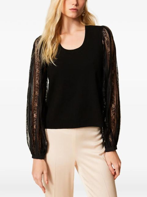 TWINSET lace-sleeve blouses - Black - zdjęcie produktu nr 2