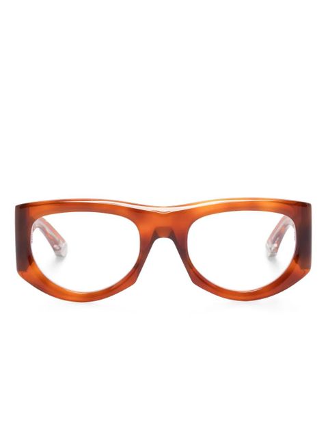 Gucci Eyewear rectangle-frame glasses - Brown - zdjęcie produktu nr 1