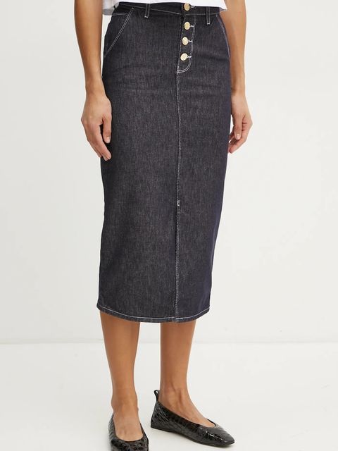 Karl Lagerfeld spódnica jeansowa kolor granatowy midi ołówkowa A1W12027 - zdjęcie produktu nr 1