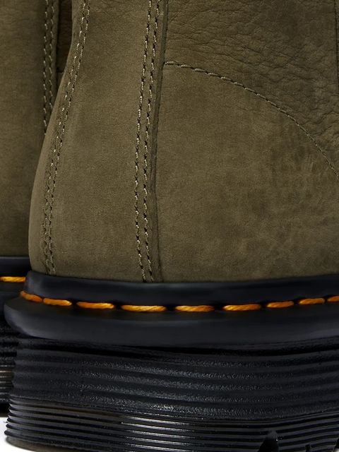 Dr. Martens botki nubukowe ZebZag Rigger damskie kolor zielony na platformie DM42022300