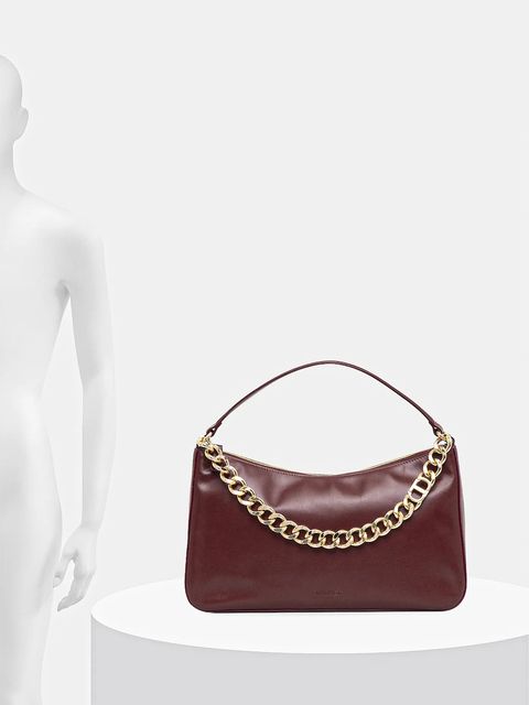 Twinset torebka skórzana kolor bordowy 252TB7161