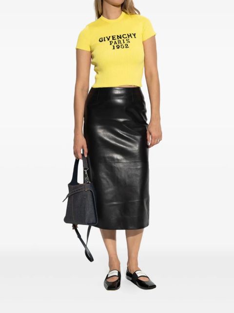 Givenchy ribbed logo top - Yellow