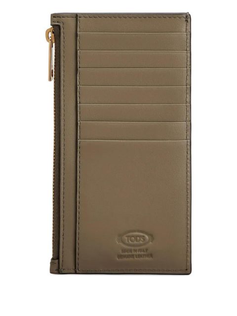 Tod's zip-fastening embossed cardholder - Brown