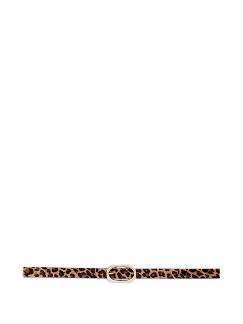 ANINE BING oval buckle leopard print belt - Neutrals - zdjęcie produktu nr 1