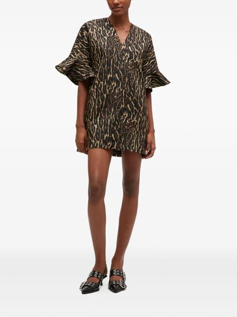 GANNI V-neck mini dress - Brown - zdjęcie produktu nr 2