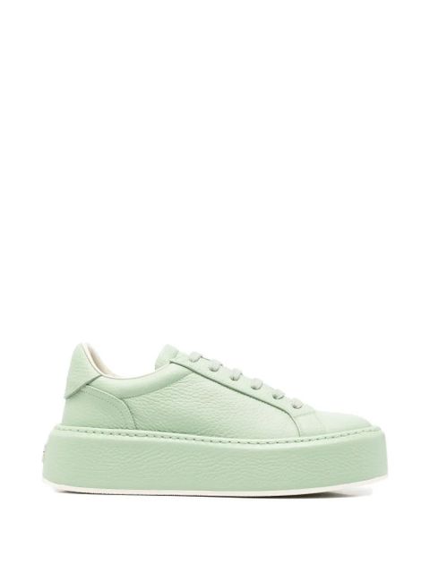 Casadei I-Box pebbled-leather platform sneakers - Green - zdjęcie produktu nr 1