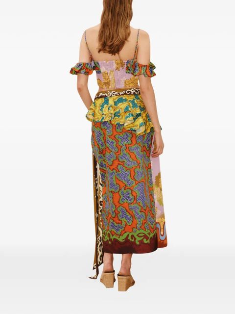 ALEMAIS Arnie ruffled top - Orange