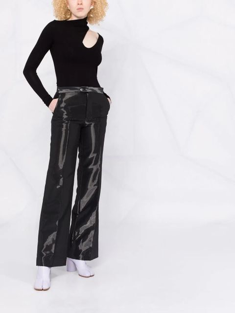 MANURÍ Bambina cut-out detail blouse - Black