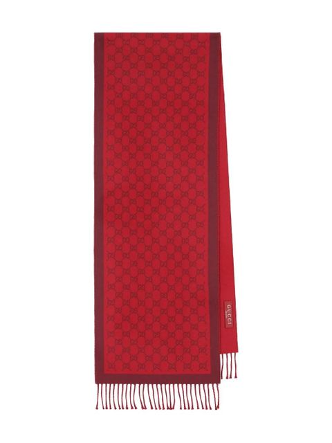Gucci GG fringed scarf - Red - zdjęcie produktu nr 1