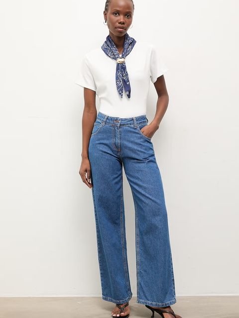 Answear.LAB t-shirt damski bawełniany z apaszką - zdjęcie produktu nr 1