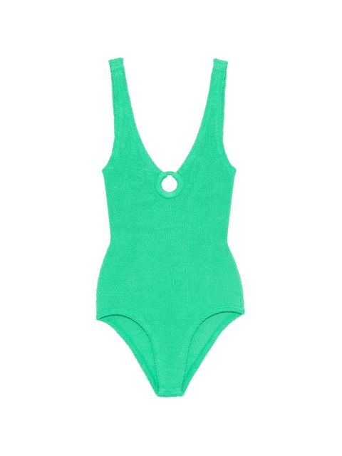 Hunza G crinkle ring detail swimsuit - Green - zdjęcie produktu nr 1